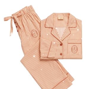 Taylor Swift Life Of A Showgurl Striped Orange Pajama Set